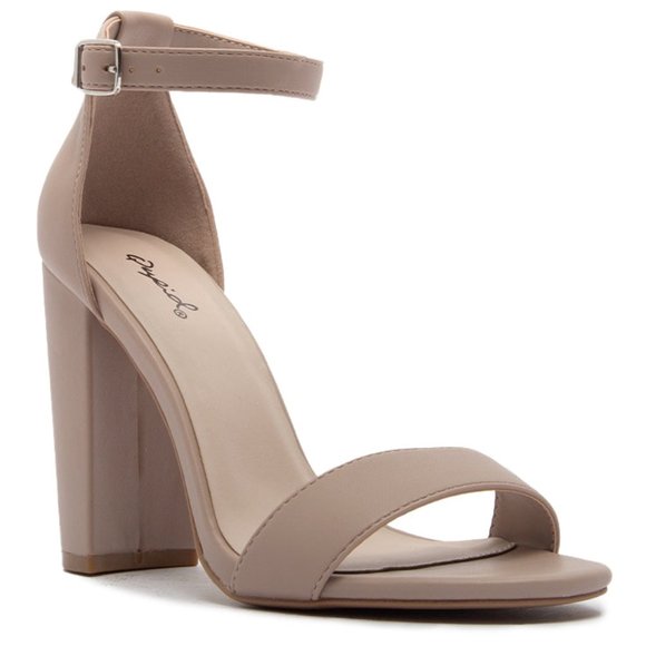 Shoes - Open Toe Four Inch Block Heels